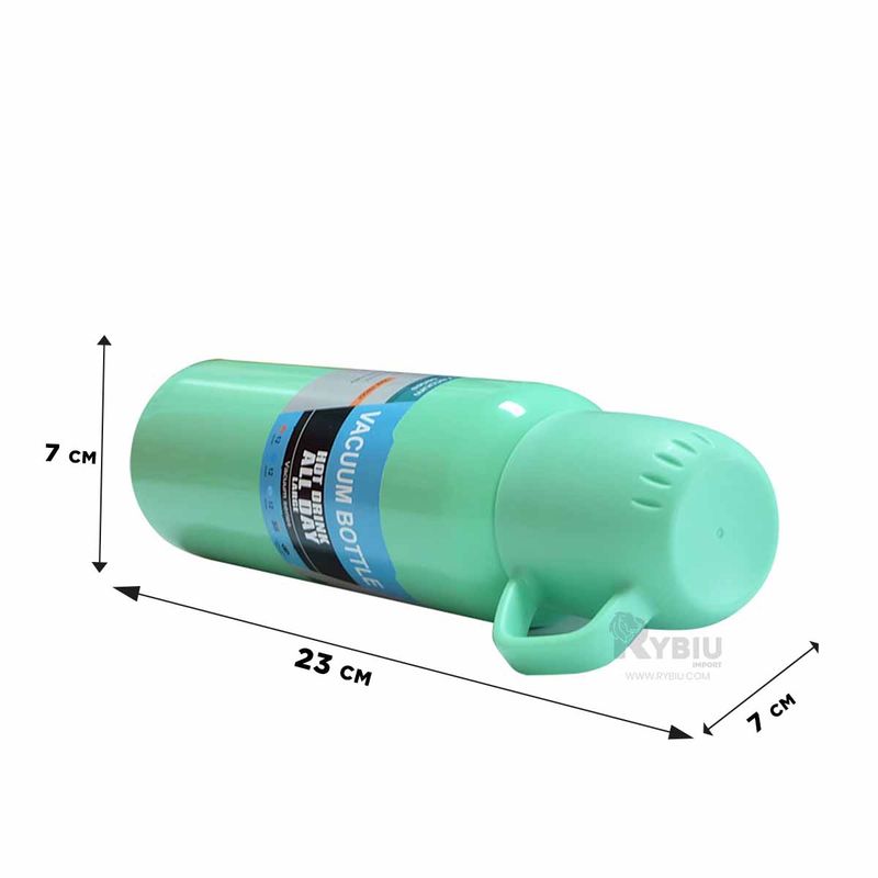 RYBIU IMPORT - Botella de Agua Fria Verde 500ml Y+Regalo Ligas para Peinar