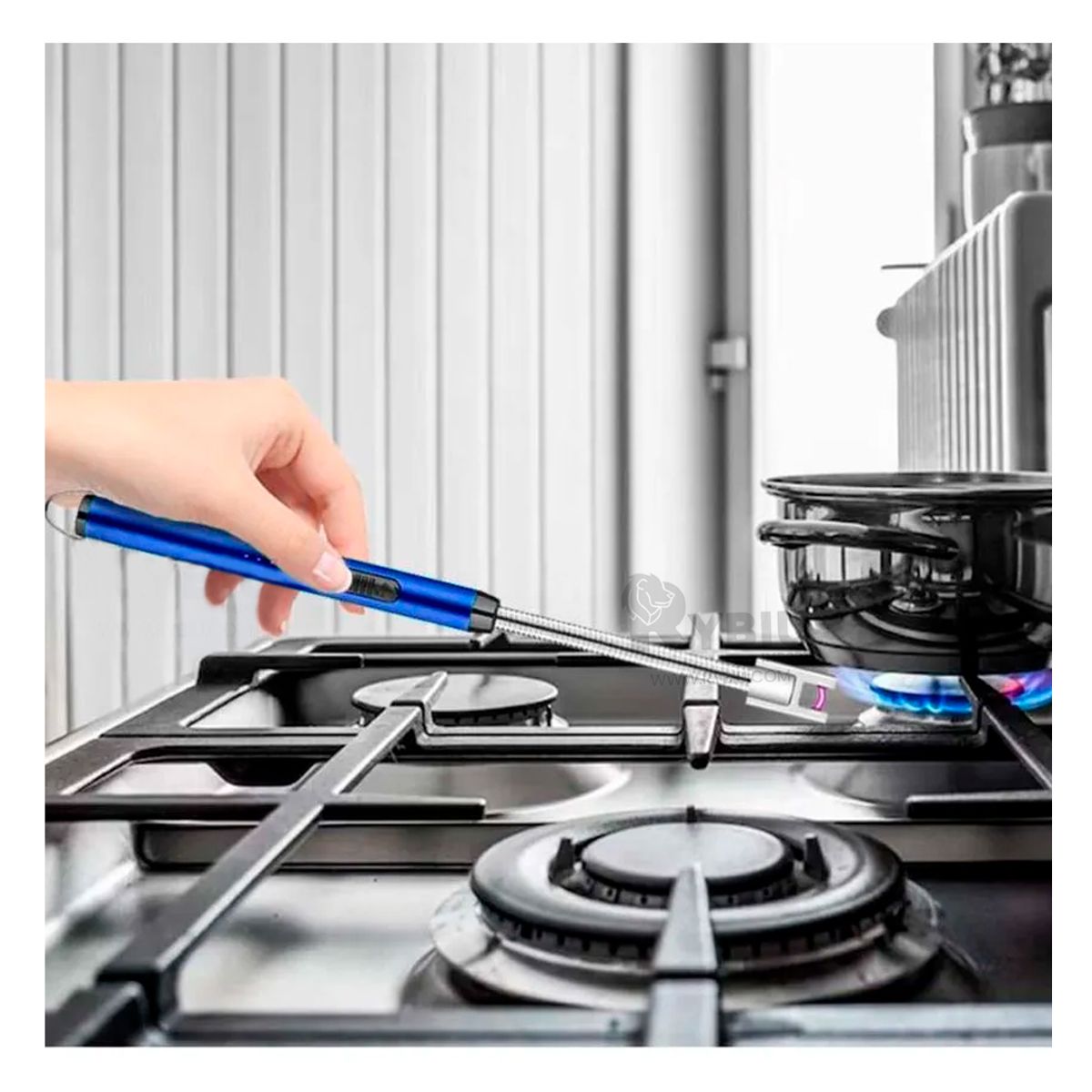 RYBIU IMPORT - Encendedores Practicos y Recargables Azul Y+Papel de Regalo