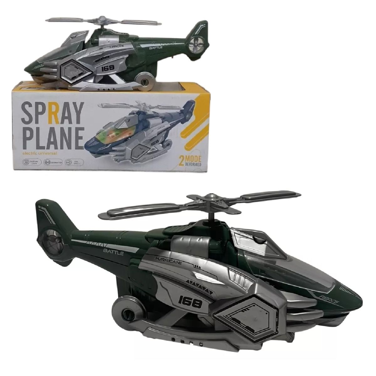 GENERICO - Avion Helicóptero Transforma Camina Solo -Plomo