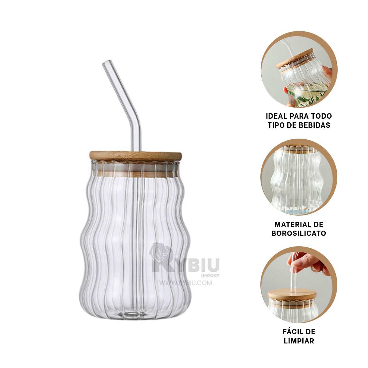 RYBIU IMPORT - Frasco Funcional y Util en Transparente Y+Post-it Adhesivos