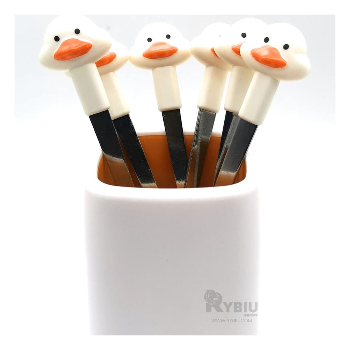 RYBIU IMPORT - Cubierto Moderno y Bonito de Conejo Blanco Y+Regalo Stickers