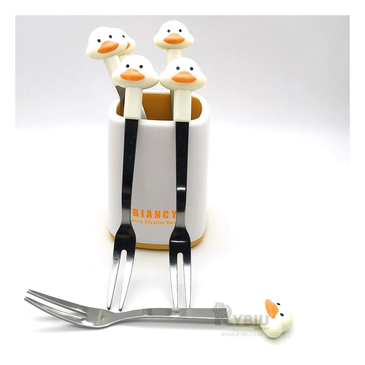 RYBIU IMPORT - Cubierto Moderno y Bonito de Conejo Blanco Y+Regalo Stickers