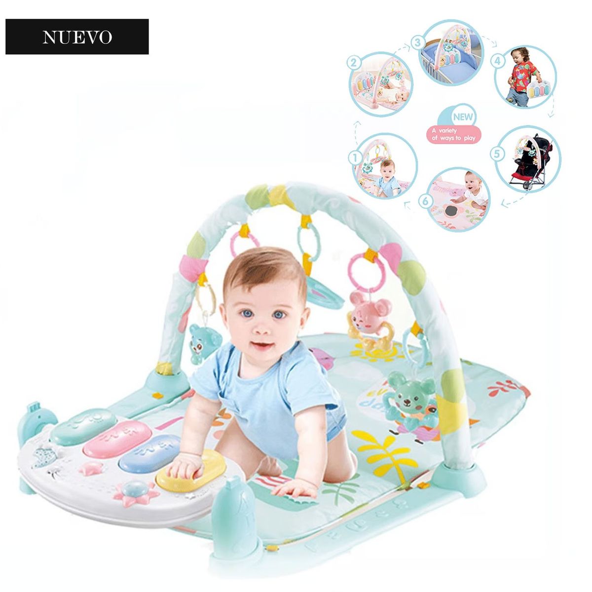 GENERICO - Gimnasio Musical Piano para bebé 6 en 1