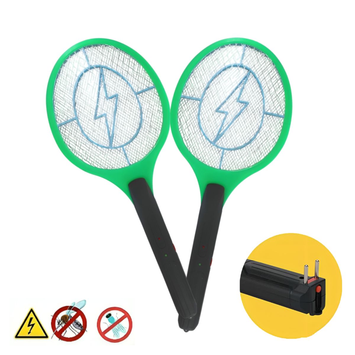 GENERICO - Pack x2 Raquetas eléctricas 50cm matamoscas y recargable
