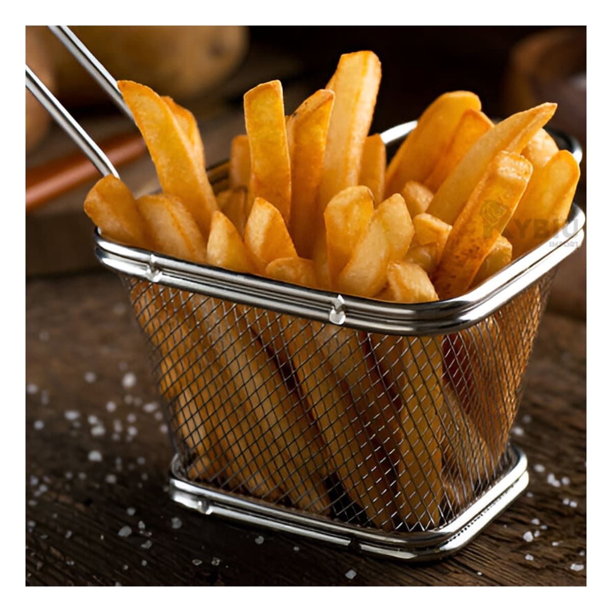 RYBIU IMPORT - Cesta Innovadora para Frituras de Color Plateado