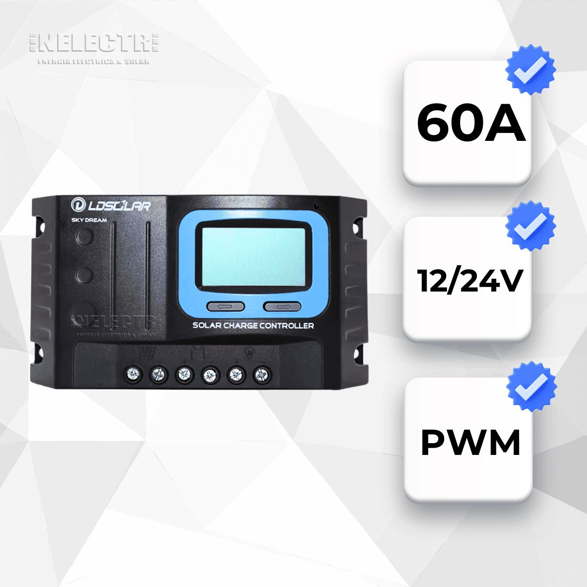 GENERICO - CONTROLADOR SOLAR 60AH - PWM