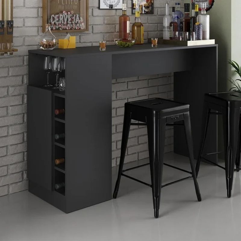 GENERICO - Mueble de Bar Gakuto Negro R&R MUEBLES