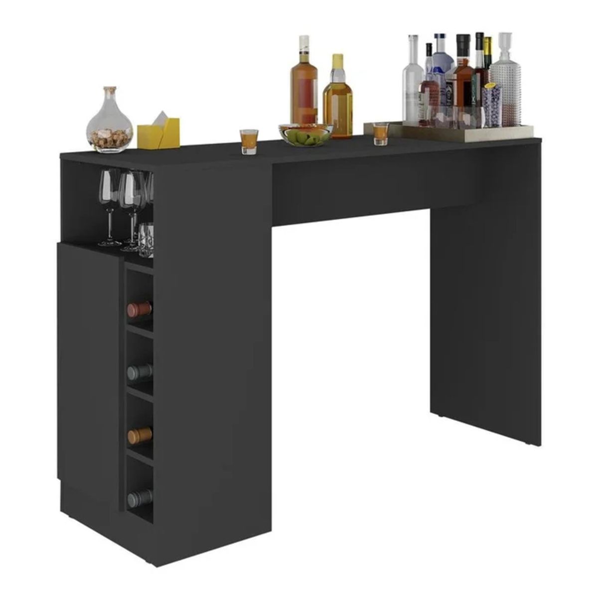 GENERICO - Mueble de Bar Gakuto Negro R&R MUEBLES