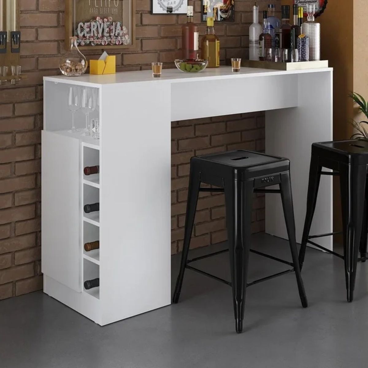 GENERICO - Mueble de Bar Gakuto Blanco R&R MUEBLES