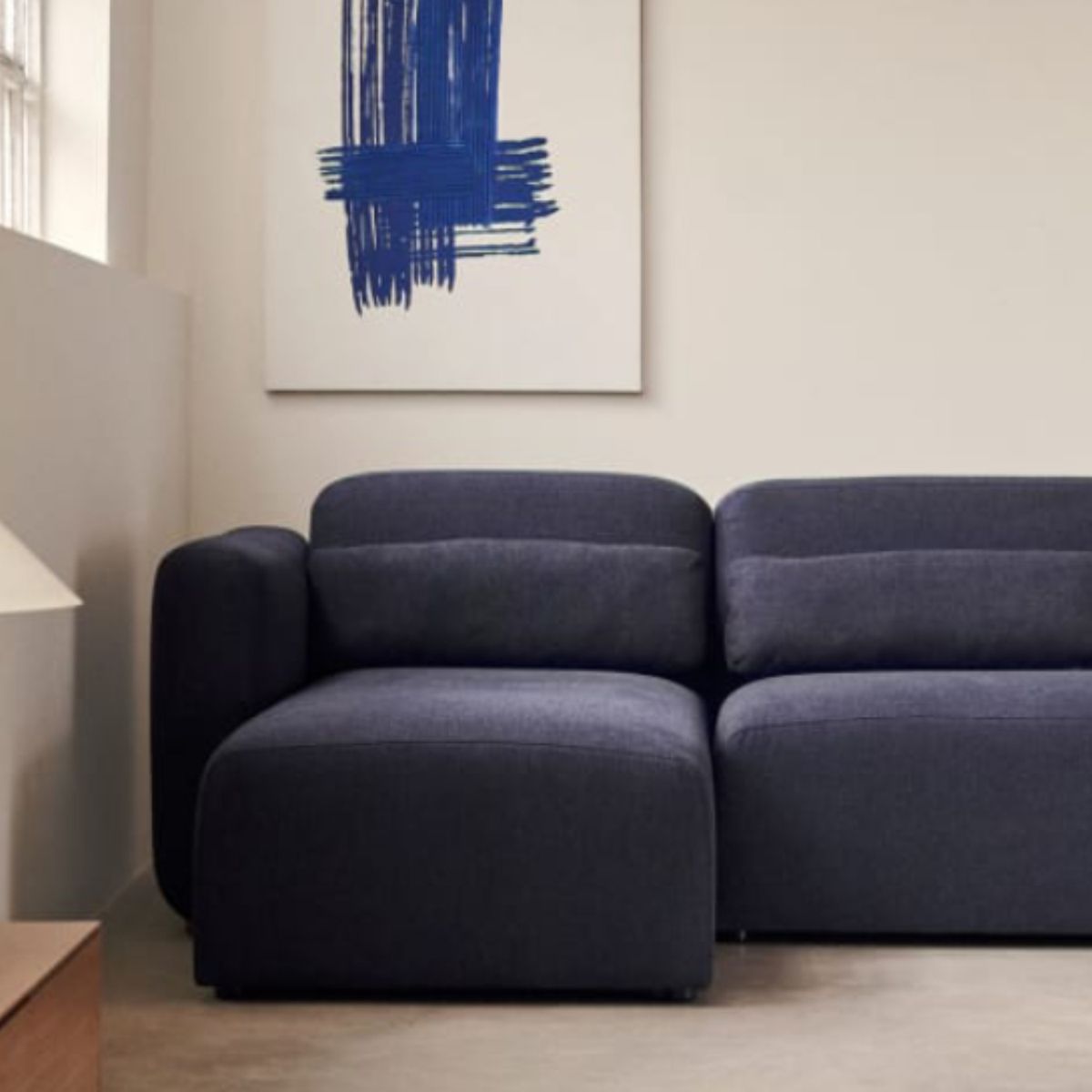 YOLODECORO - Seccional con Chaise Longue a la Izquierda Neom Azul Marino