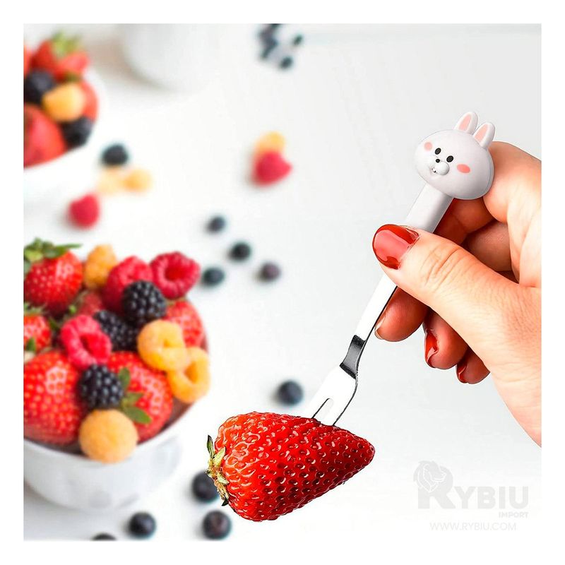 RYBIU IMPORT - Mini Tenedor de Metal para Uso Familiar de Conejo Blanco