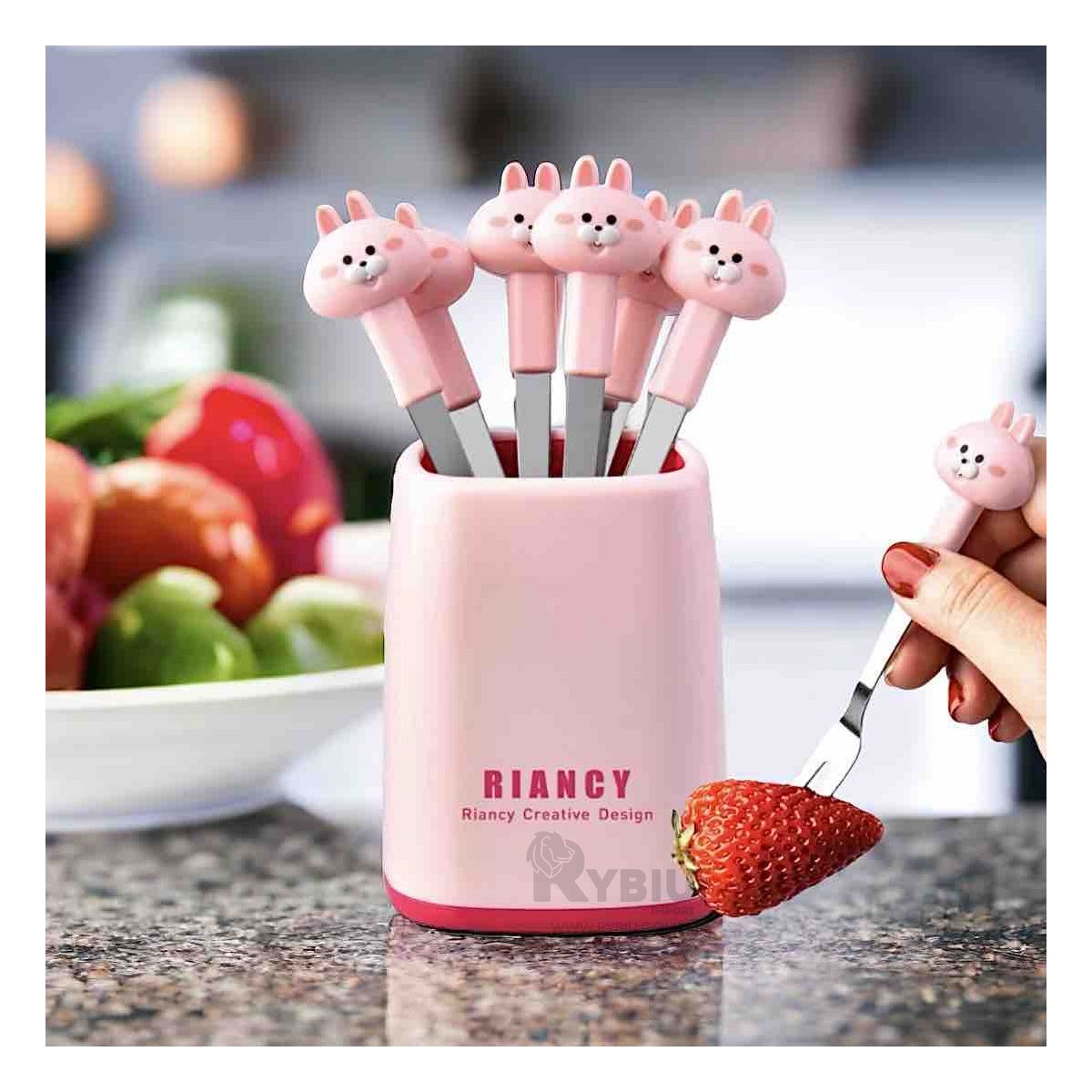 GENERICO - Cubierto Moderno y Bonito de Conejo Rosado