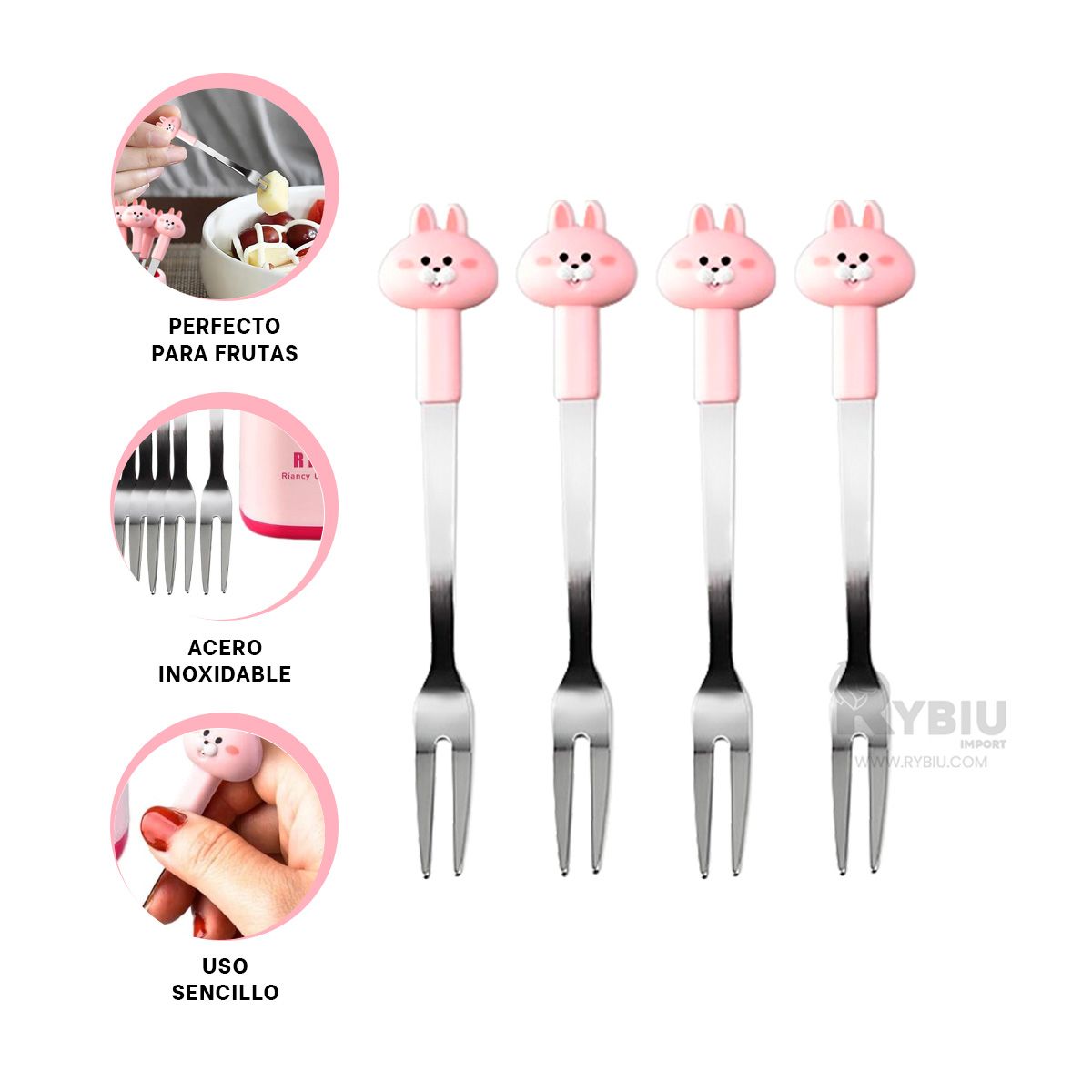 GENERICO - Tenedor Duro en Rosado