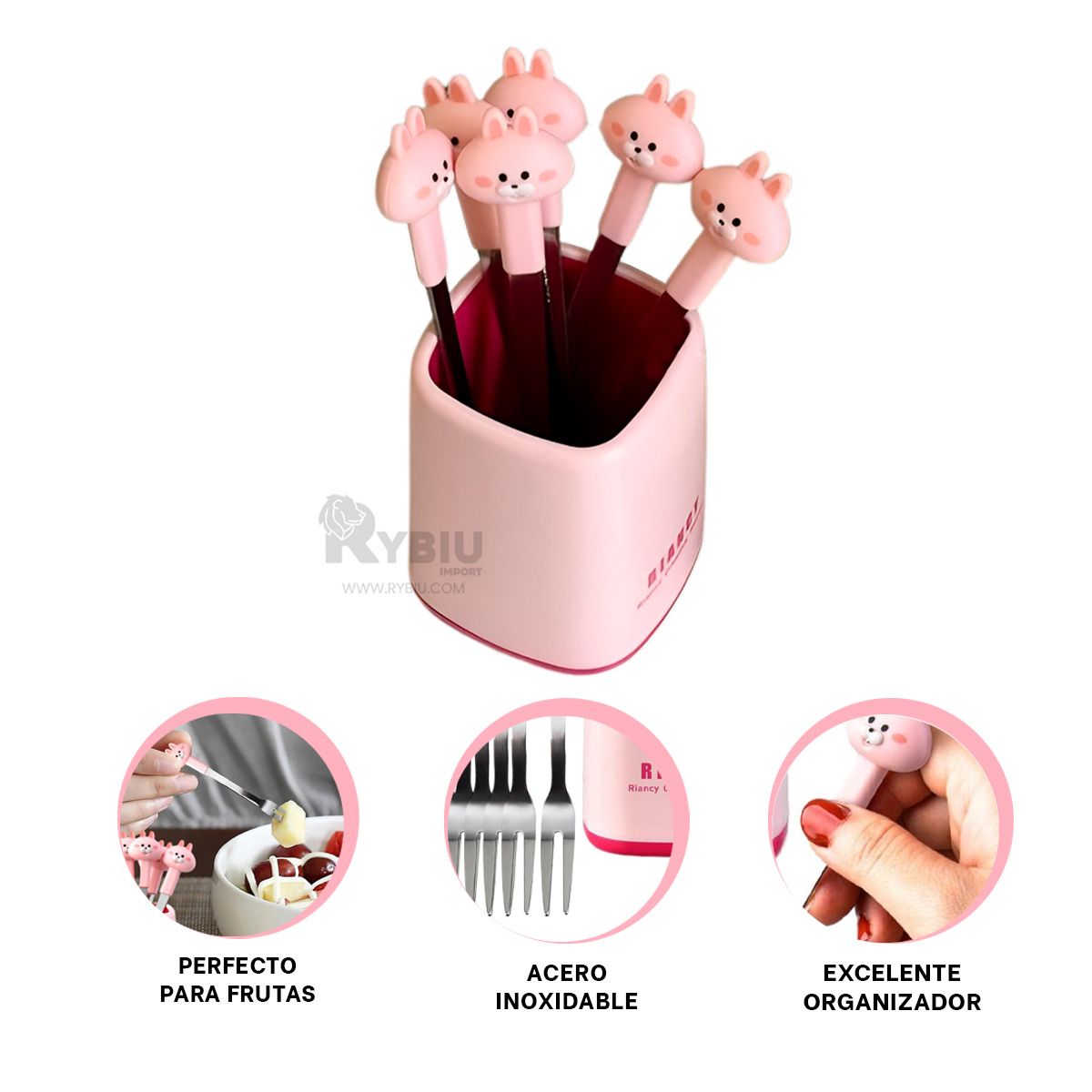 GENERICO - Tenedor Duro en Rosado