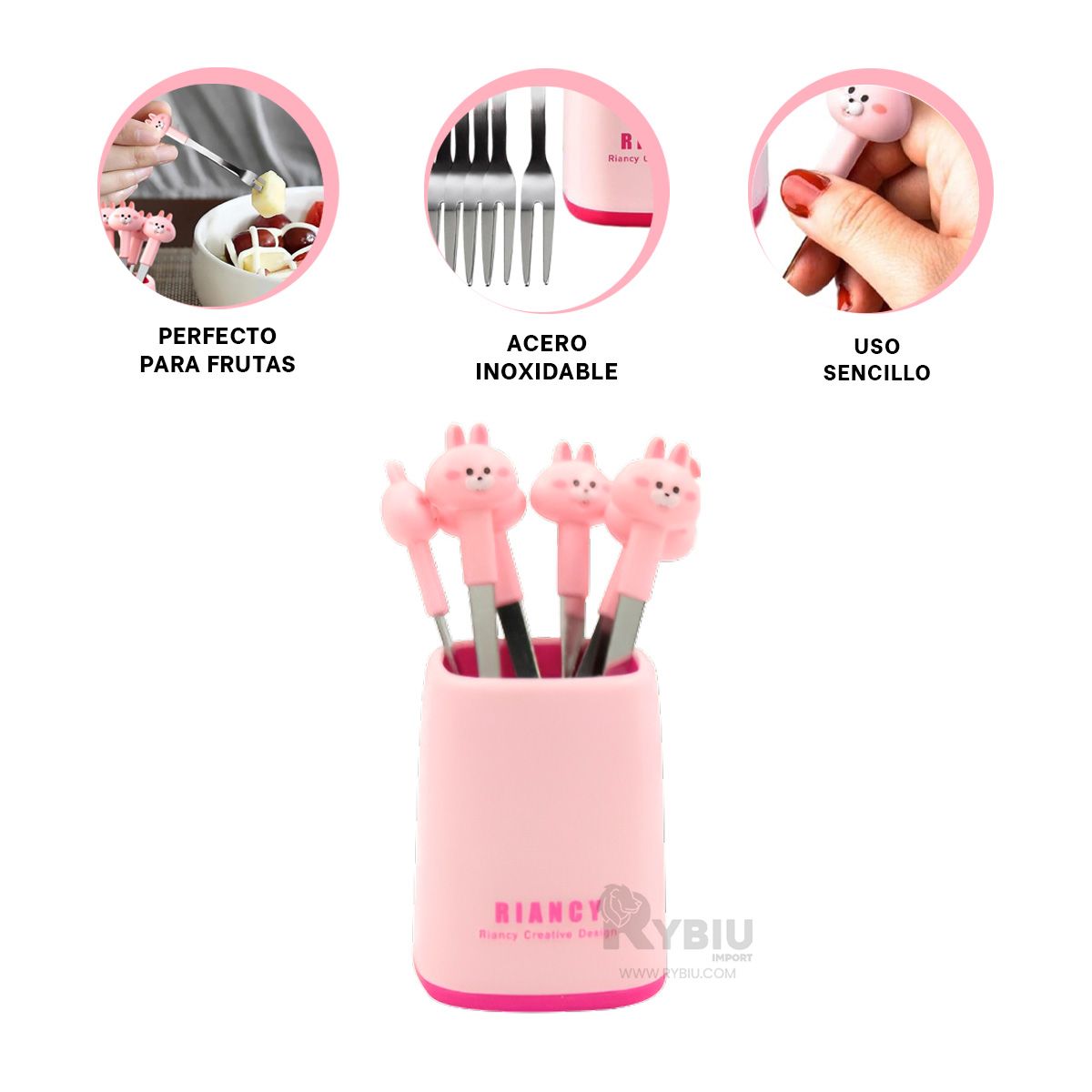 GENERICO - Tenedor Idoneo de Sapo en Color Rosado