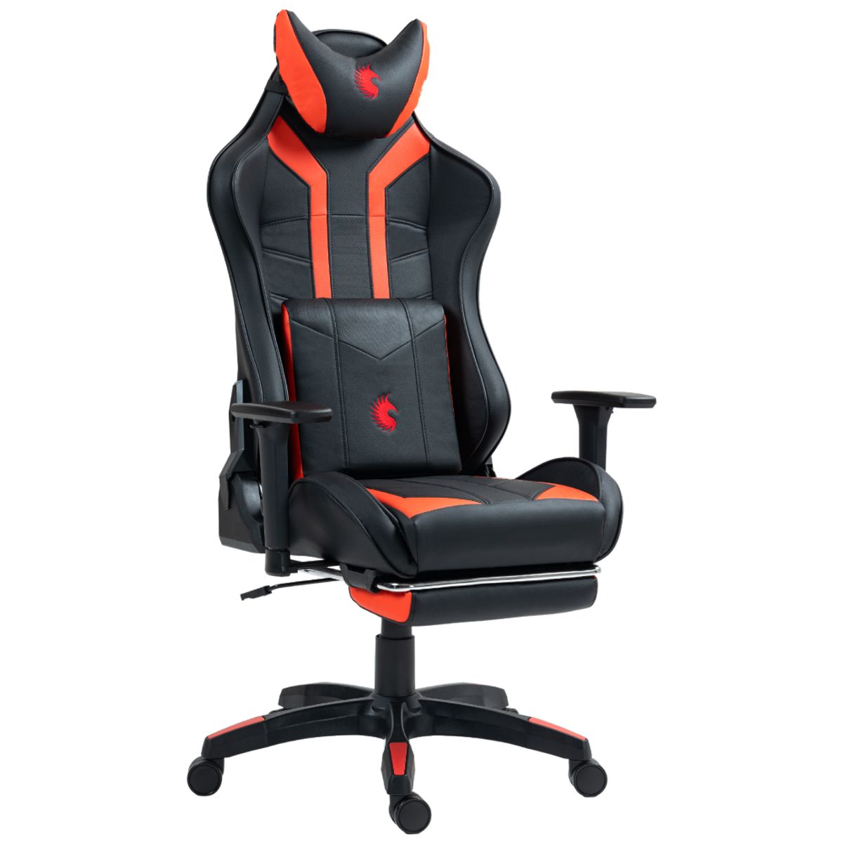 DREIZT - Silla Gamer Dreizt Devil Series Rojo Pro 180° Reclinable Con Posapies