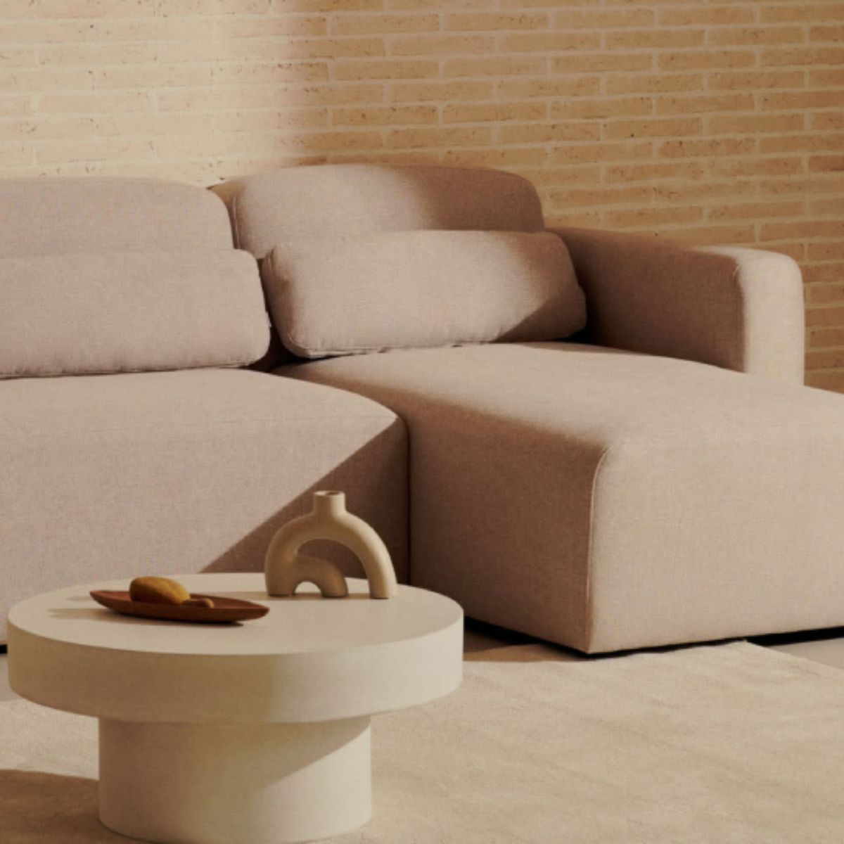YOLODECORO - Seccional con Chaise Longue a la Derecha Neom Beige