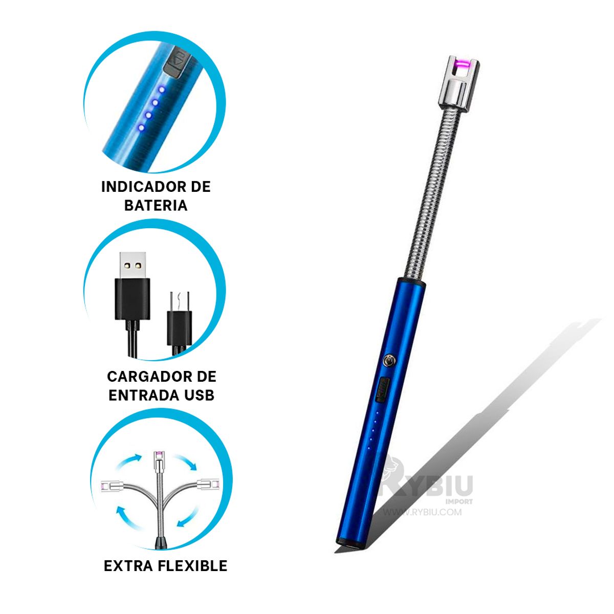 GENERICO - Encendedores de Cocina Recargables Azul Y+Regalo Agendita