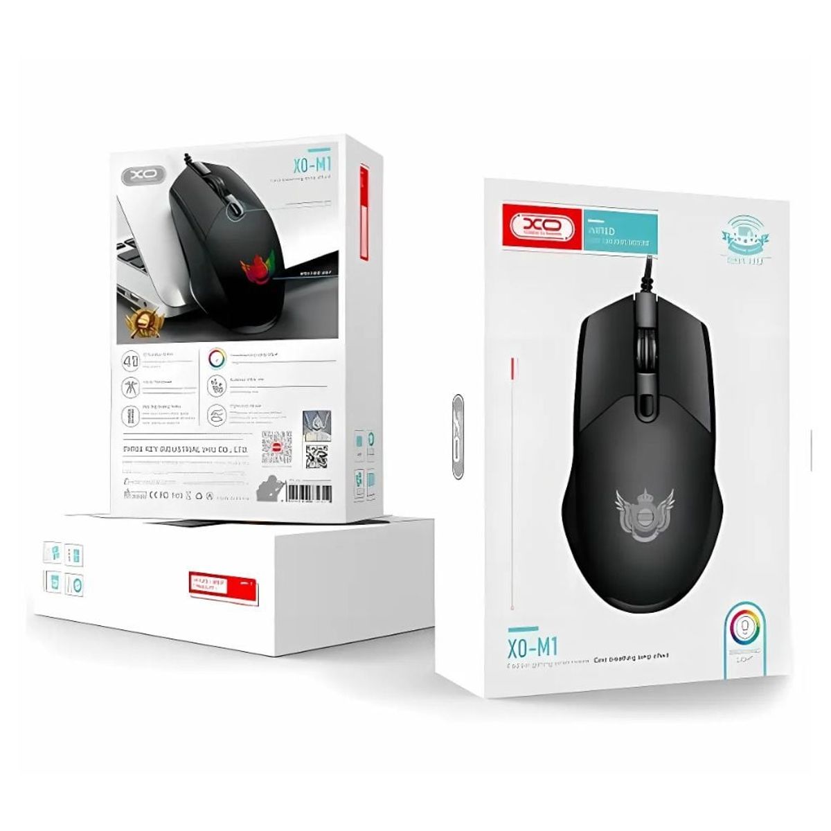 GENERICO - Mouse Gamer XO luz RGB con cable USB