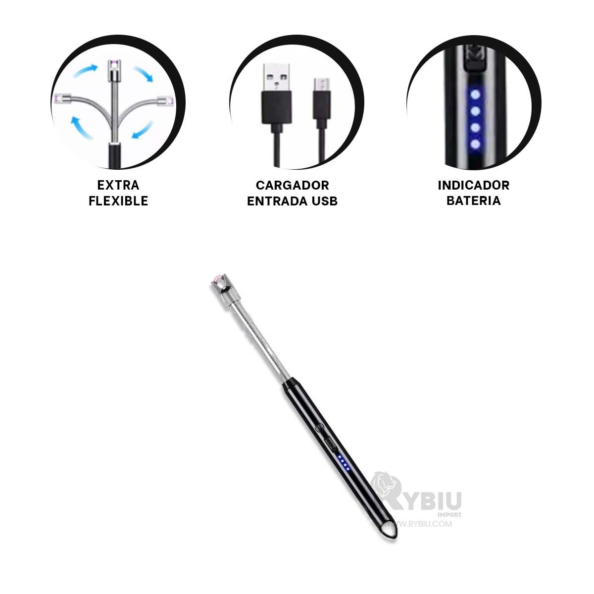 GENERICO - Mechero Renovable para Camping Color Negro Y+Regalo Stickers