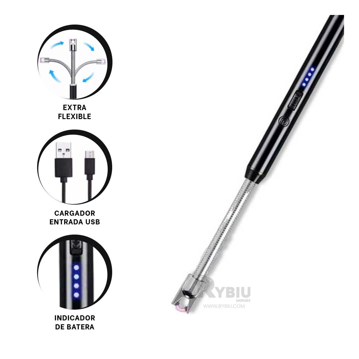 GENERICO - Mechero para Prender Estufas en Tono Negro Y+Regalo Agendita