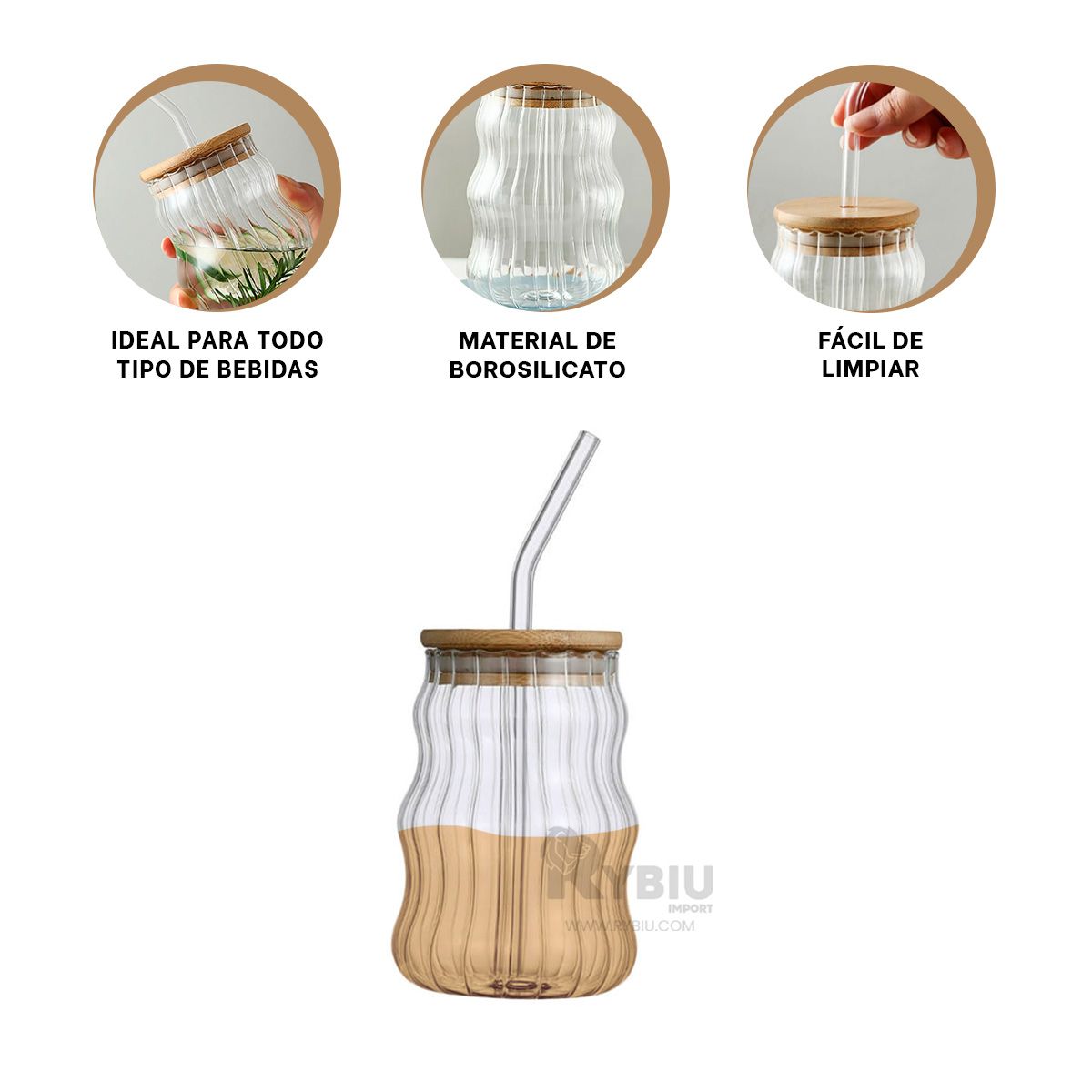 GENERICO - Vaso con Tapadera en Transparente Y+Regalo Stickers