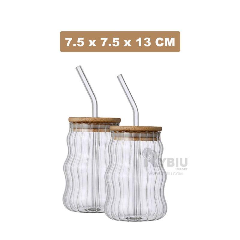 GENERICO - Frasco de Agua en Transparente Y+Regalo Ligas para Peinar