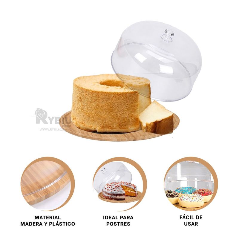 GENERICO - Base para Postres de 28cm en Traspararente Y+Gift Stickers
