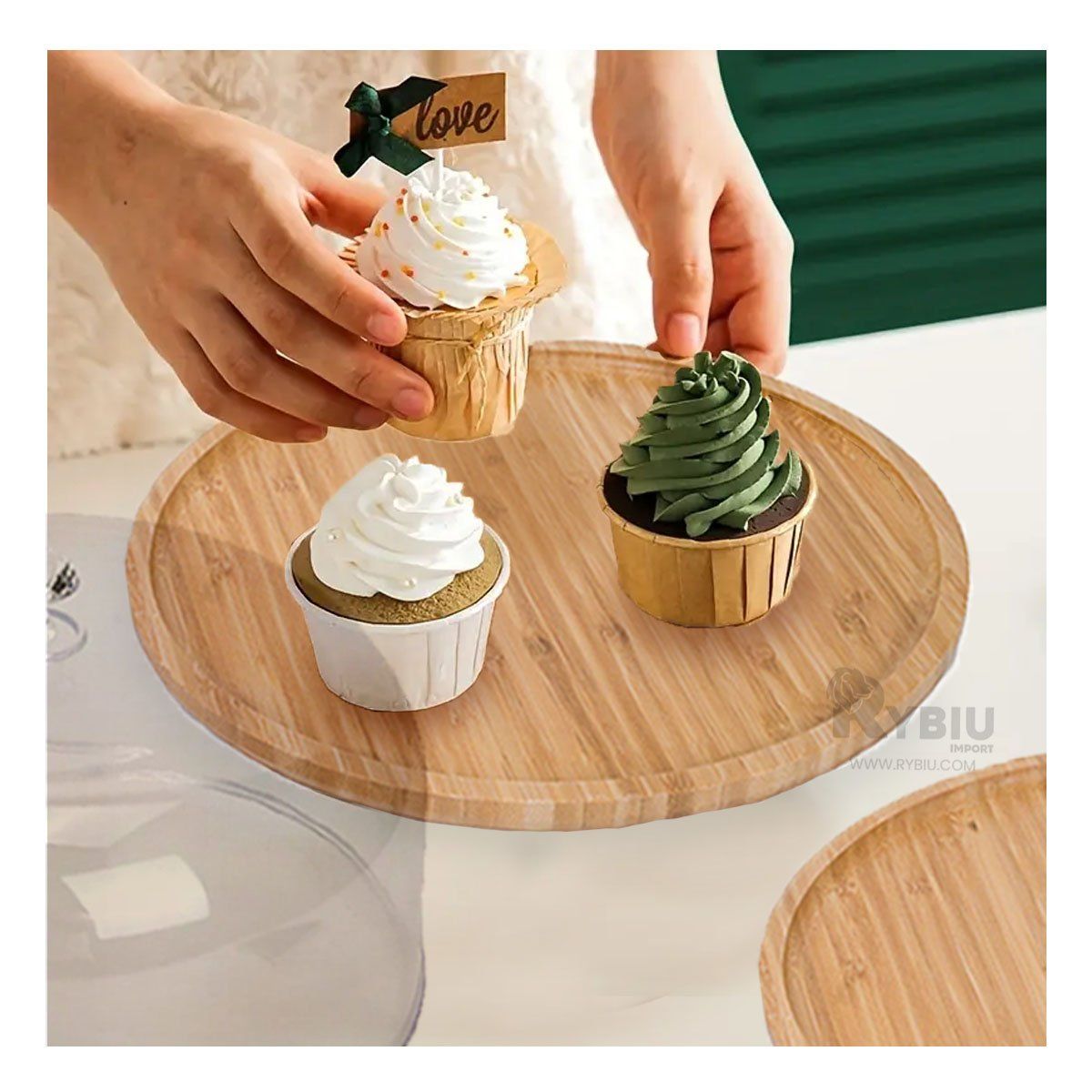 GENERICO - Base de Postres 25cm en Traspararente Y+Envoltorio de Regalo