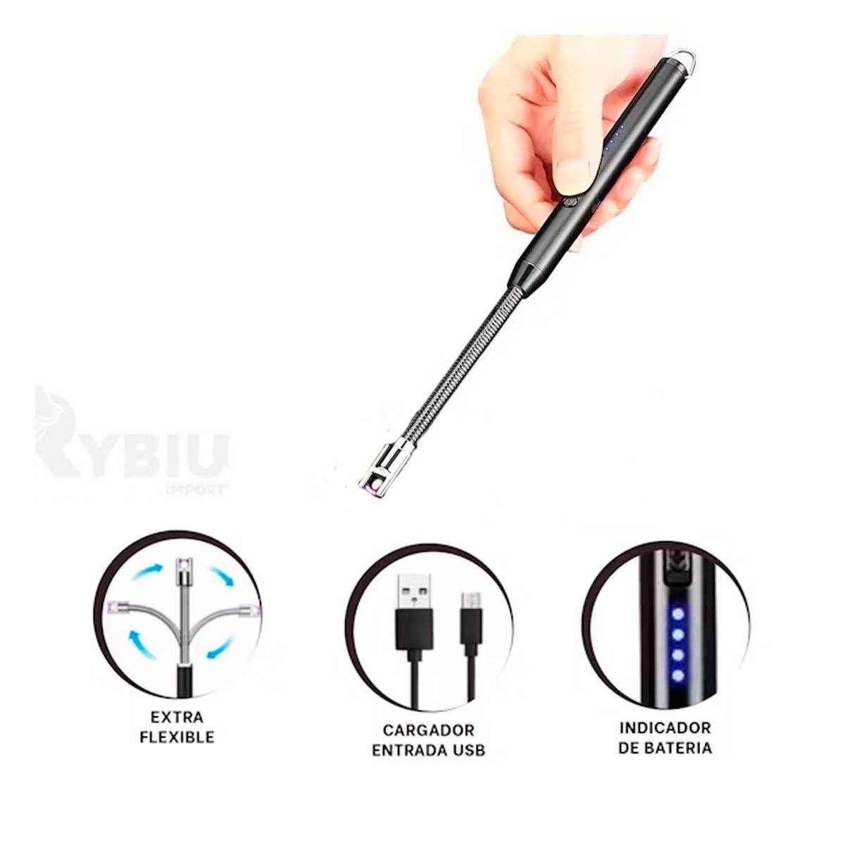 GENERICO - Chispero Eficiente y Largo en Negro Y+Banderitas Adhesivas