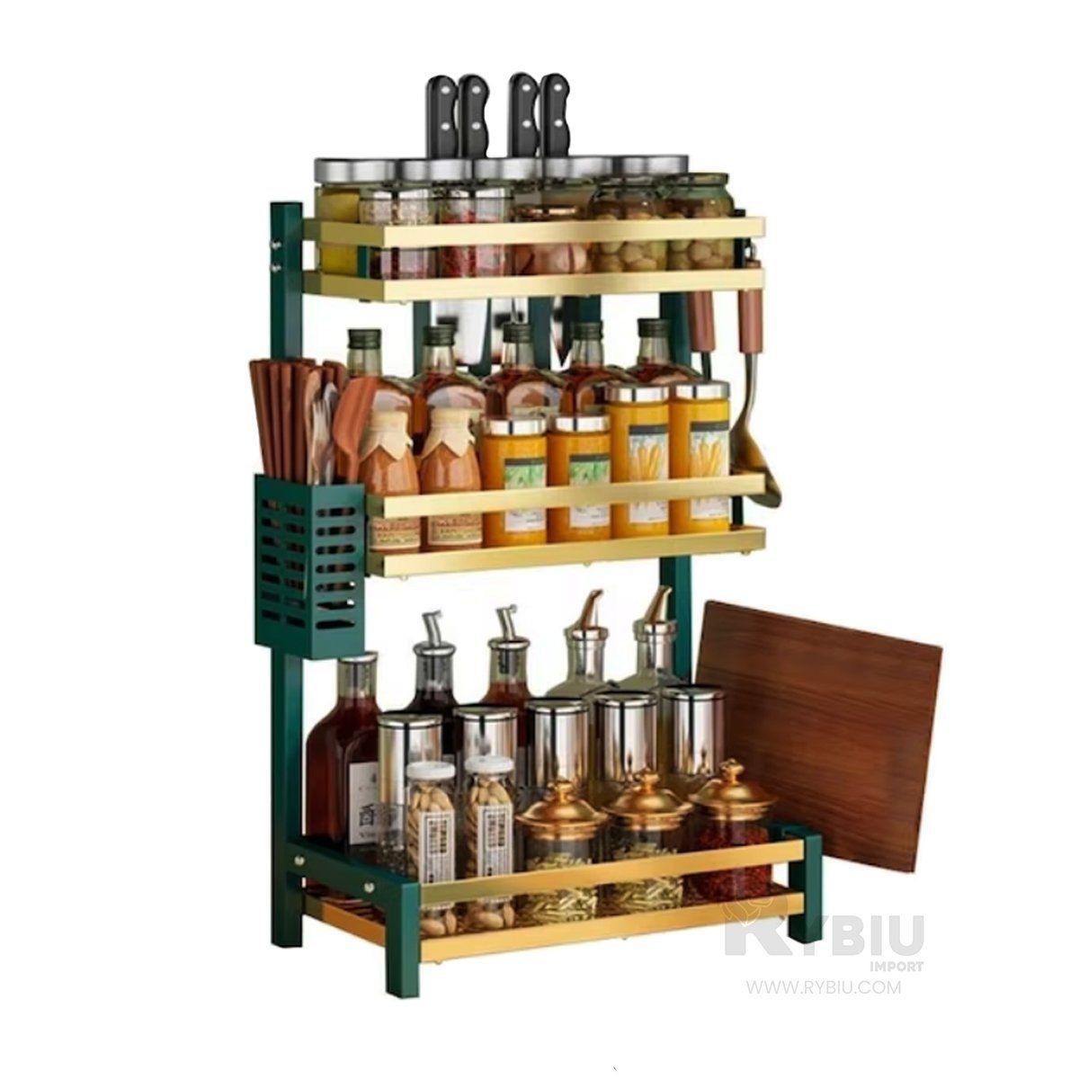 RYBIU IMPORT - Estante Minimalista y Versatil en Verde Y+Gift MiniAgenda