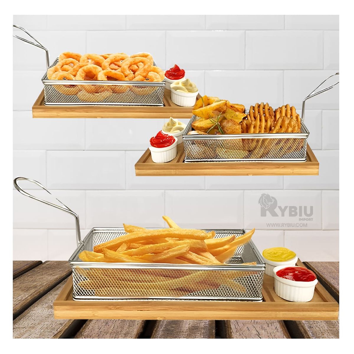 GENERICO - Cesta para Freir en 255x13x7cm Plateado Y+Papel de Regalo