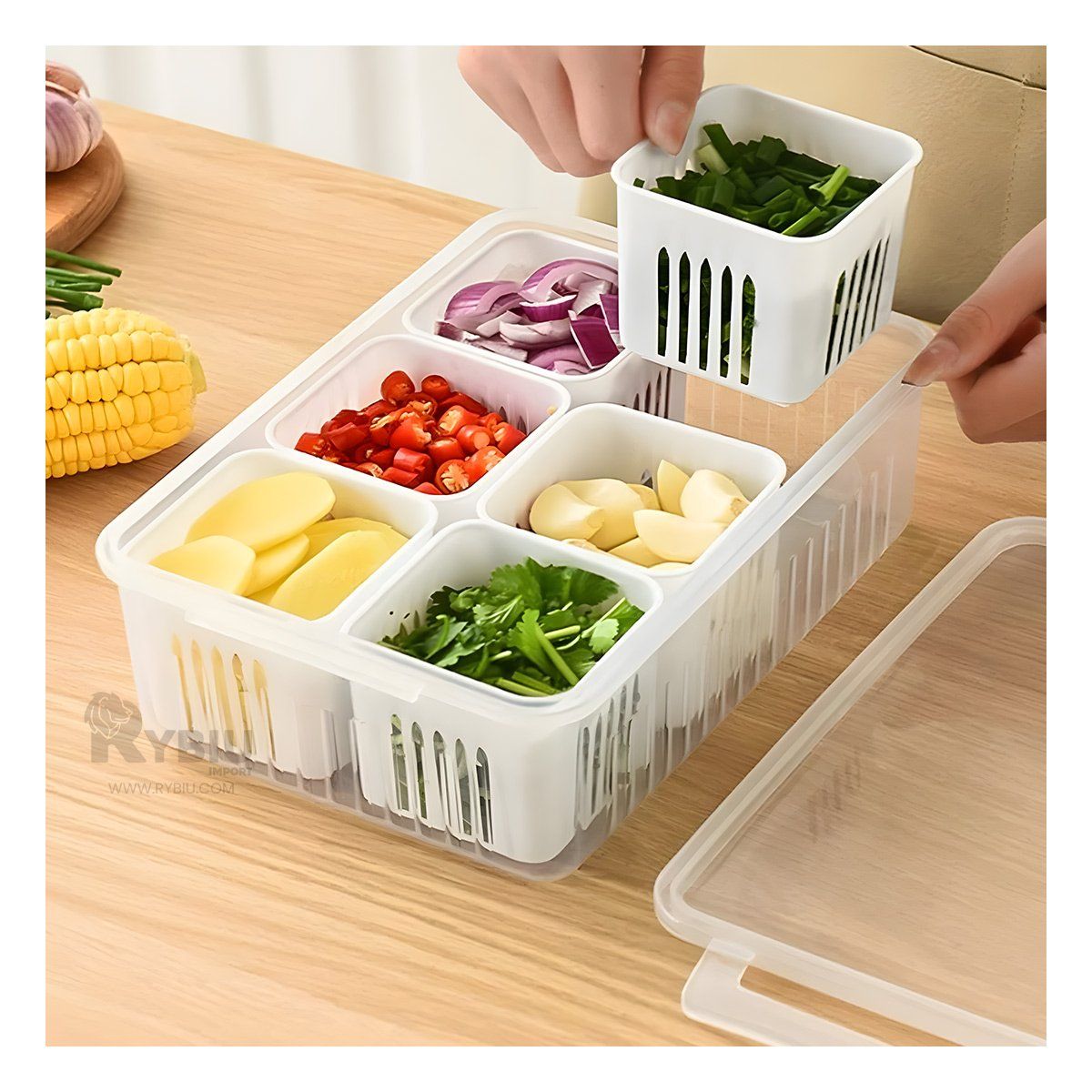 GENERICO - Escurridor de Alimentos Multiuso de Plastico en Blanco