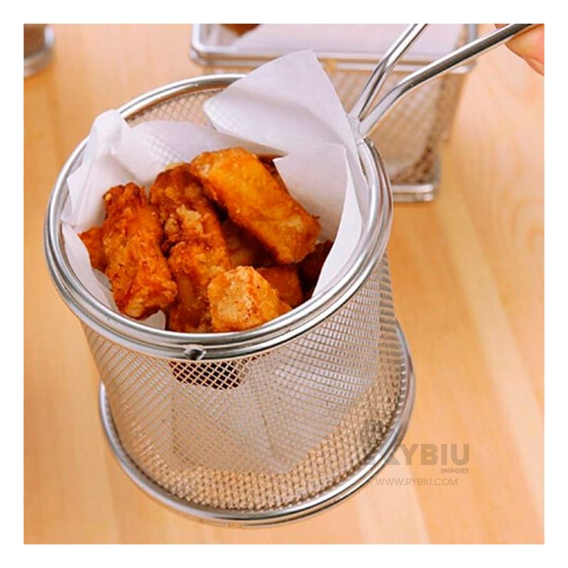 GENERICO - Cesta para Frituras Circular 165x88x118cm en Plateado