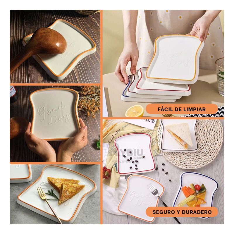 GENERICO - Plato Moderno de Ceramica de Color Naranja Y+Papel de Regalo
