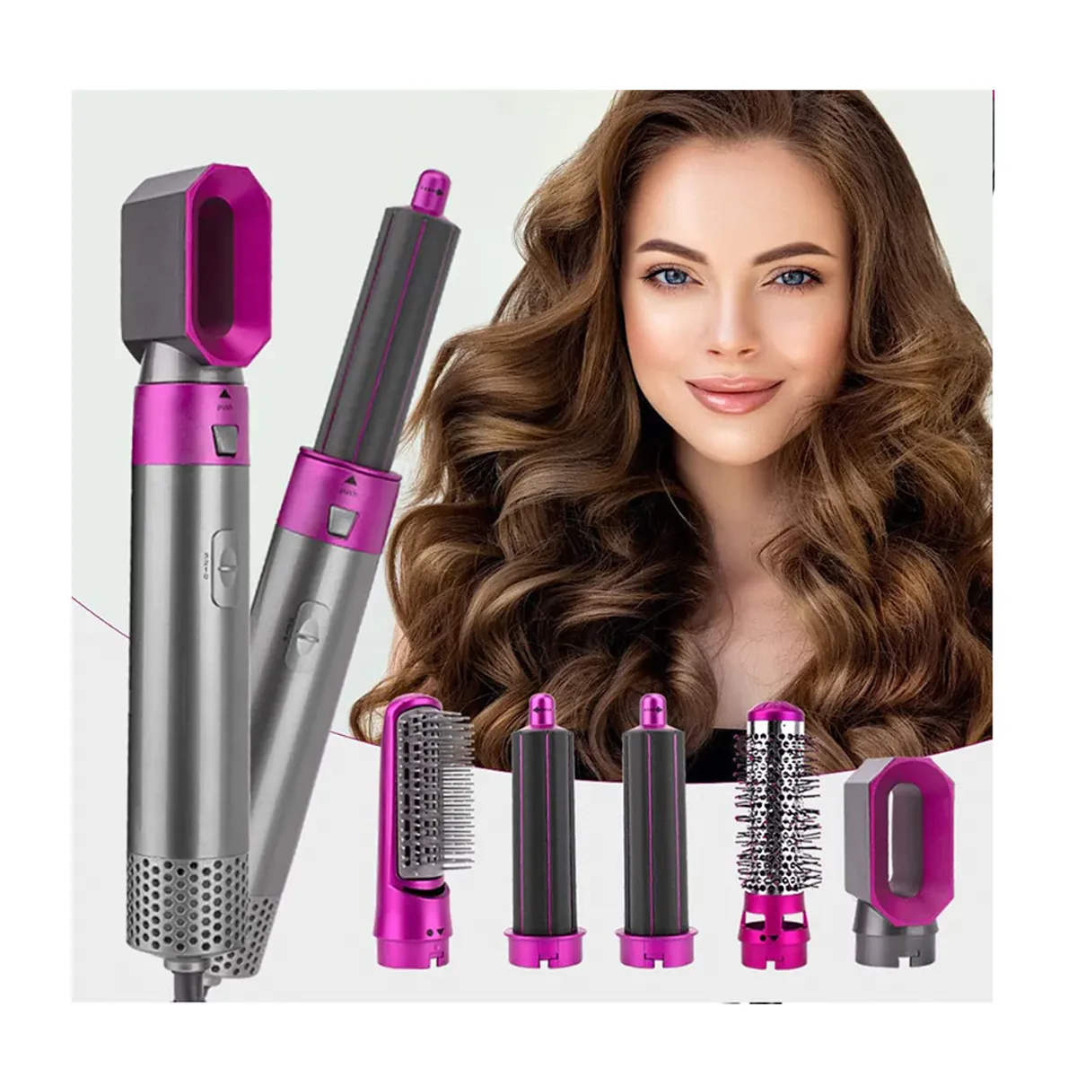 SEISA - Cepillo Salon Secador 5 en 1 Multifuncional Voluminizador De Cabello