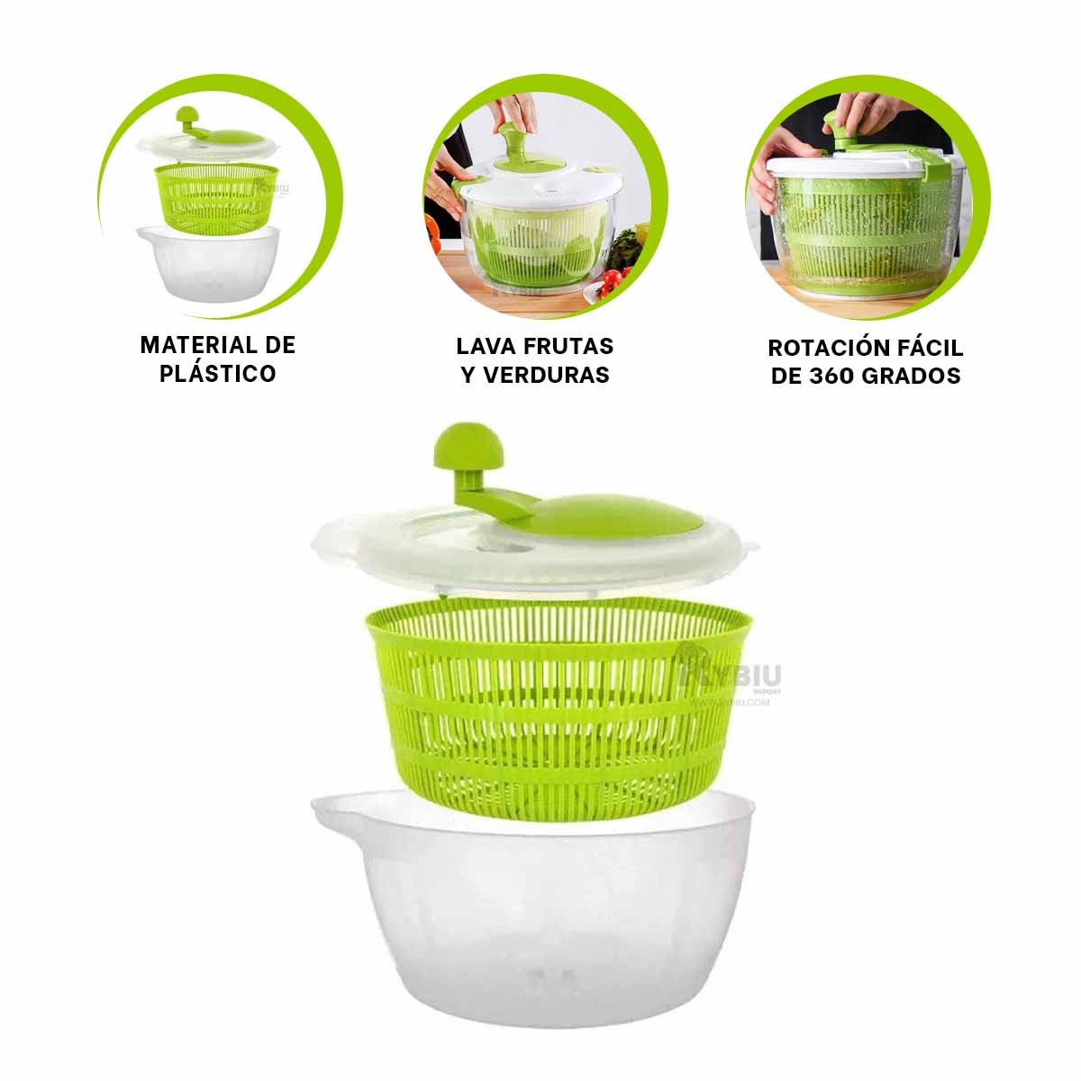 GENERICO - Escurridor de Fideos en Tonalidad en Verde Y+Regalo Stickers