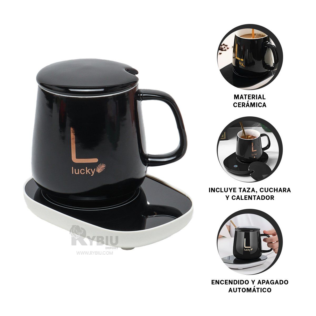 GENERICO - Set Calentador de Taza en Caja de Color Negro