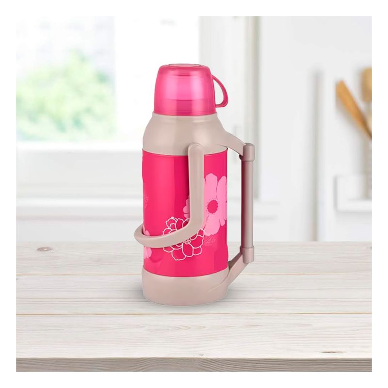 GENERICO - Recipiente Termico en Color Rosado Y+Regalo Stickers