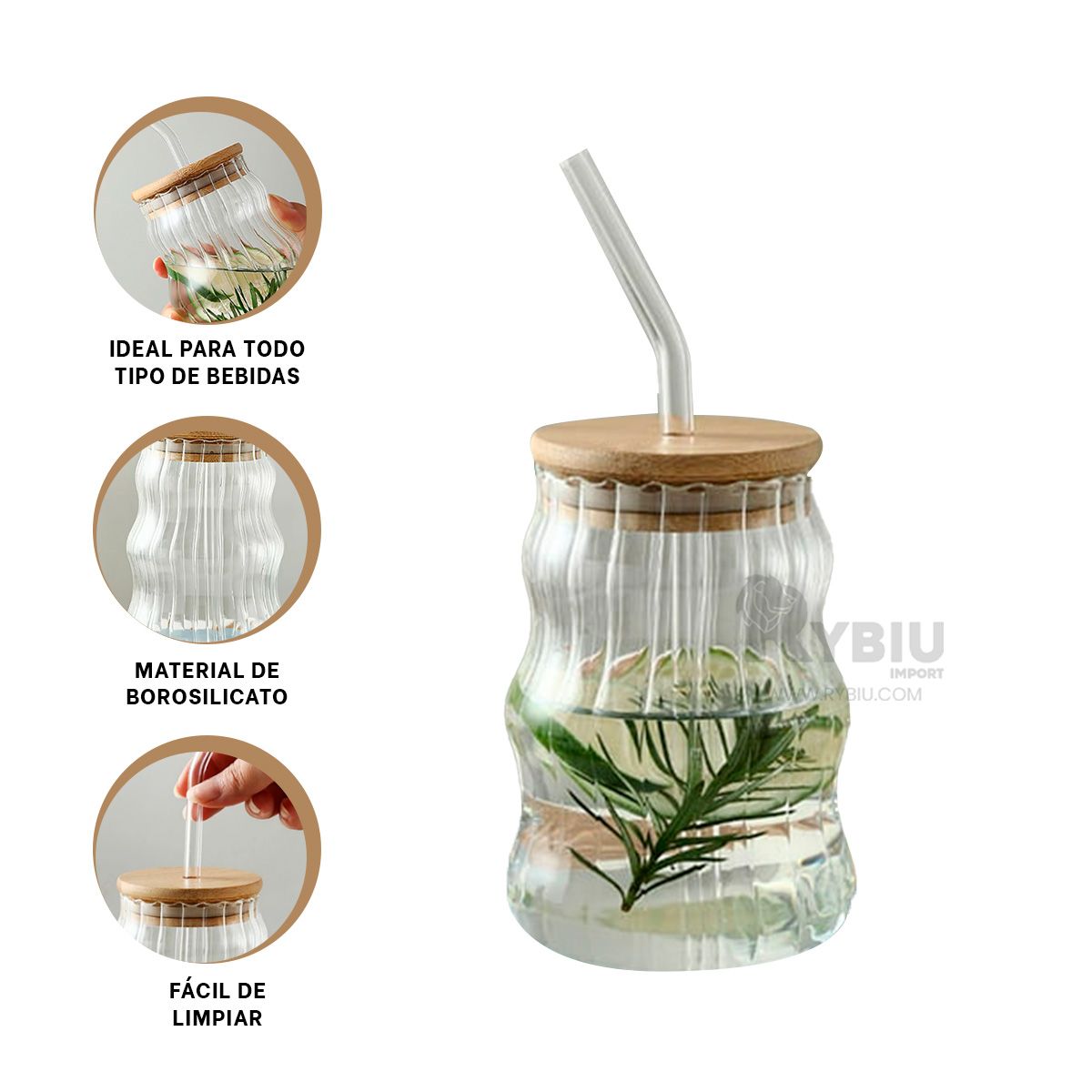 GENERICO - Vasija Toda Ocasion en Tono Transparente Y+Regalo Stickers