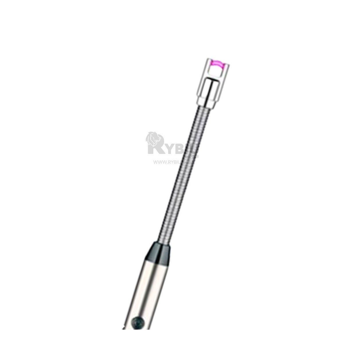 GENERICO - Encendedor Recargable con USB en Plateado Y+Papel de Regalo