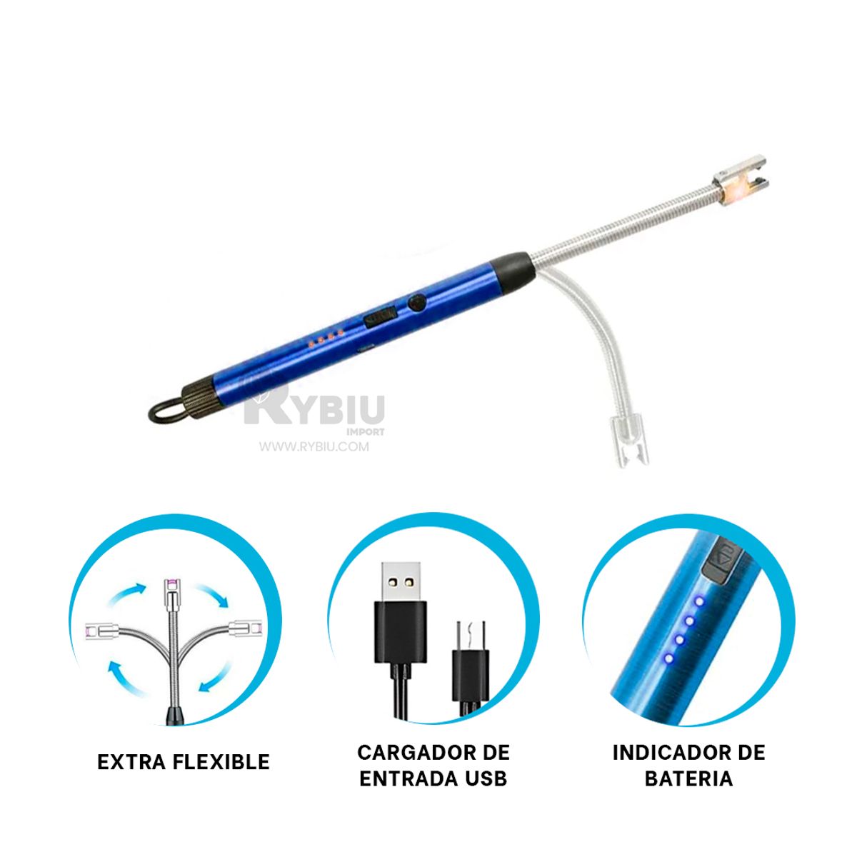 GENERICO - Encendedores Practicos y Recargables Azul Y+Papel de Regalo