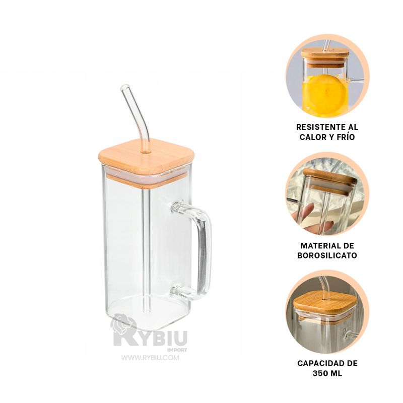 GENERICO - Frasco Elegante y Popete Transparente 350ml Y+Gift Stickers