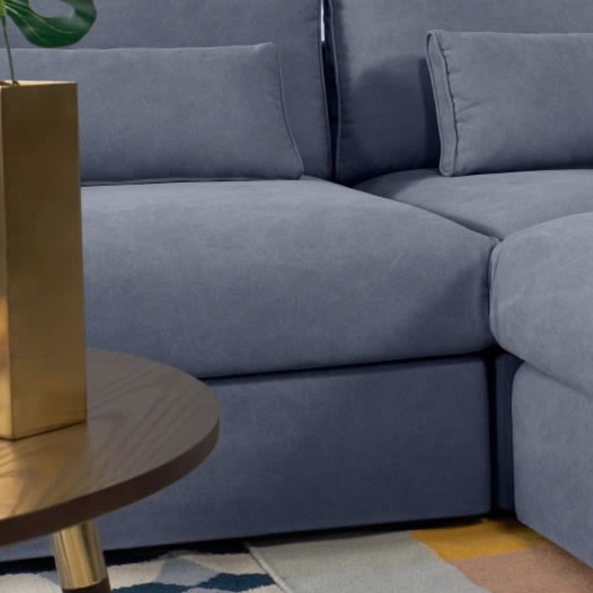 YOLODECORO - Asiento Modular con Funda Extraíble Trent Azul Lavado