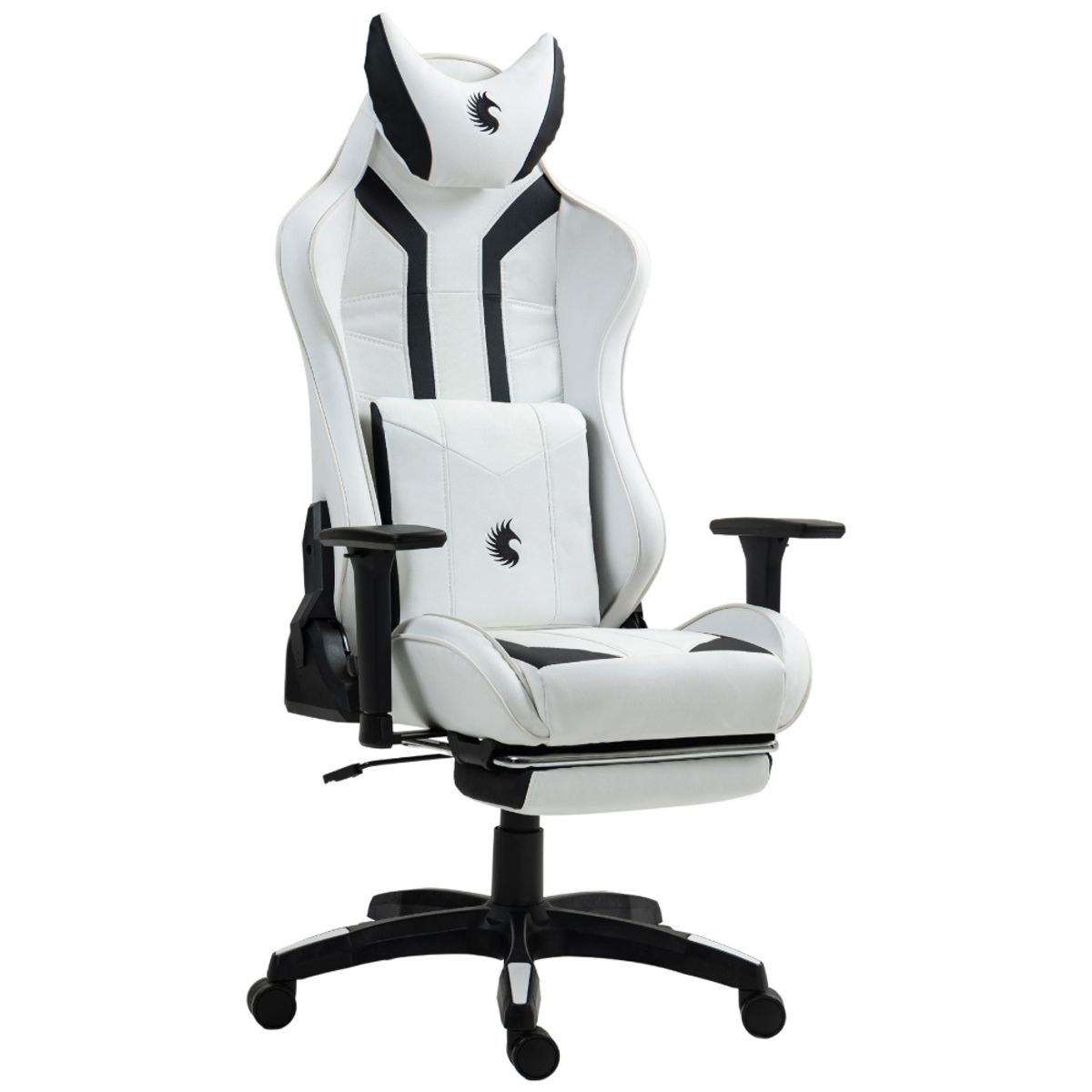 DREIZT - Silla Gamer Dreizt Devil Series Blanco Pro180° Reclinable Con Posapies