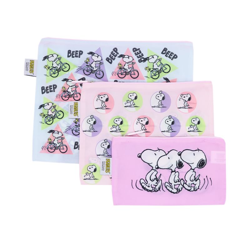 CHILDRENS CLUB - Set de Estuches Multiuso x3 Snoopy Modelo Tela