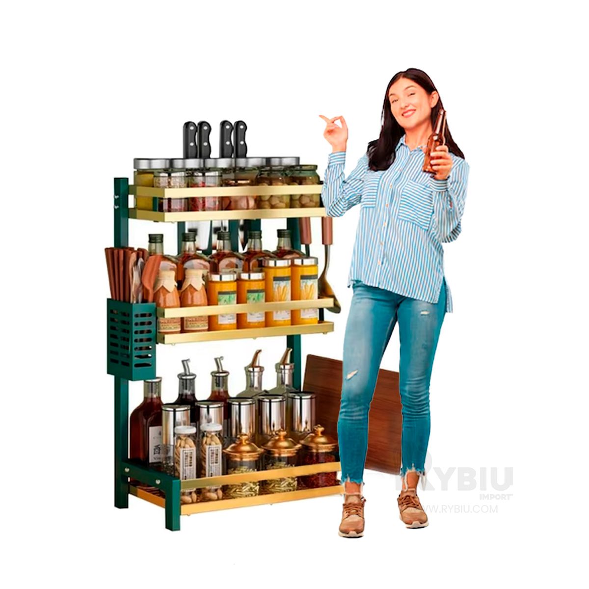 GENERICO - Estante Funcional y Estetico en Verde Y+Regalo Stickers