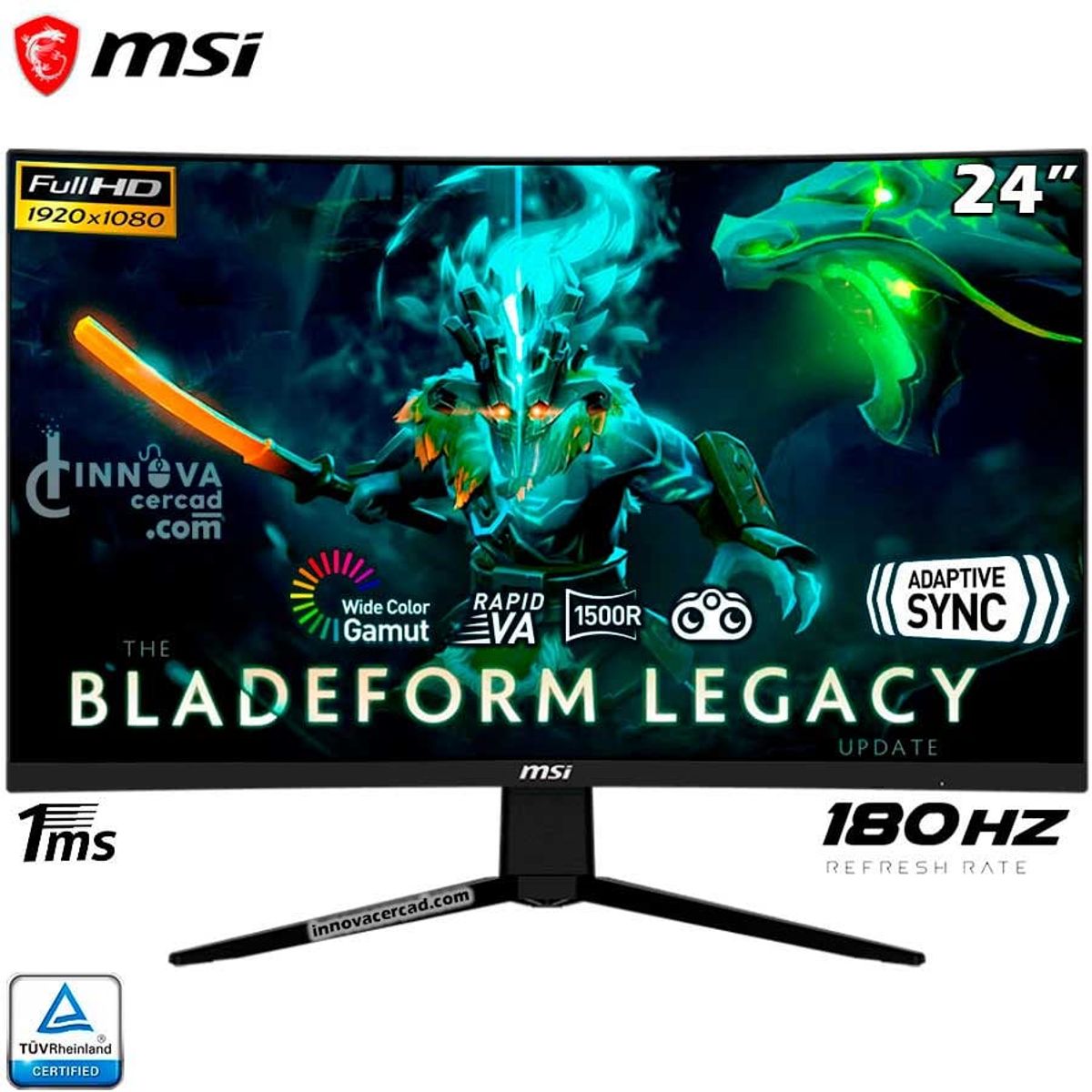 MSI - Monitor MSI Gaming G2422C 24 FHD 180HZ 1MS FreeSync Premium