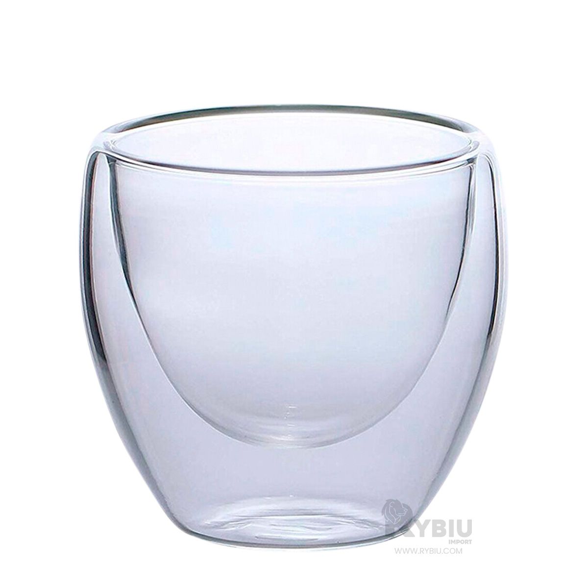 RYBIU IMPORT - Copa Transparente de Doble Capa 460ML Y+Envoltorio de Regalo