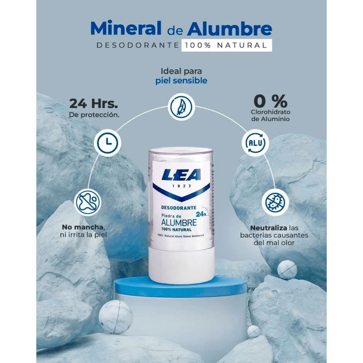 OEM - Desodorante Natural de Alumbre  Eficaz y Suave para tu Piel